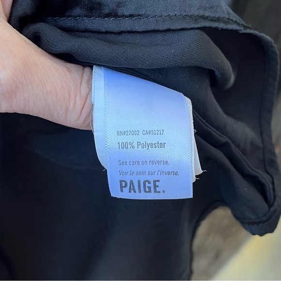 Paige Resa Black Satin Blouse Sz XL - Picture 6 of 11